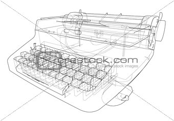 Concept of typewriter. Vector