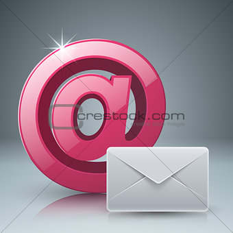 Email and mail icon. Abstract 3D Infographic.
