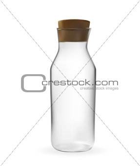Realistic 3D model of Glass bottle with lid. Vector Illustration