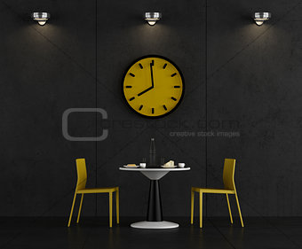 Black and yellow coffee room