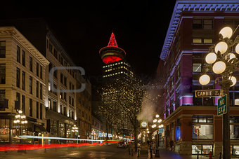 Gastown in Vancouver BC at Night