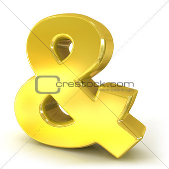 Ampersand 3D golden sign