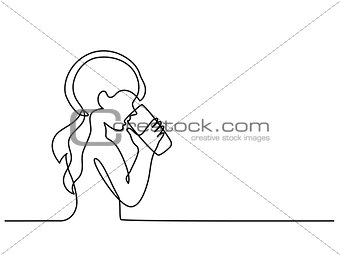 Girl drinking water from glass