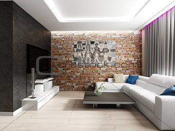 modern interior of living room