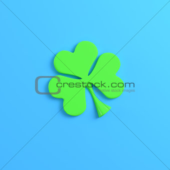 Clover on bright blue background