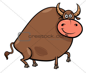 bull farm animal character cartoon illustration