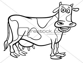 cow farm animal character cartoon color book