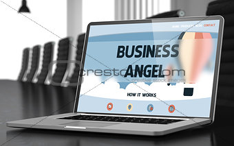Business Angel on Laptop in Conference Room. 3d