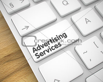 Advertising Services - Message on the White Keyboard Key. 3D.