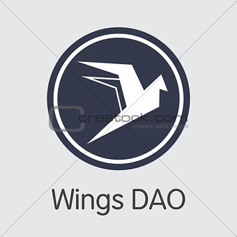 Wings Dao - Cryptographic Currency Symbol.