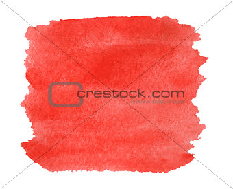 Watercolor red background isolated.