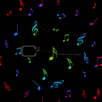 Colorful musical note seamless. Seamless pattern with music notes vector.
