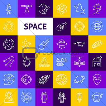 Vector Space Line Icons