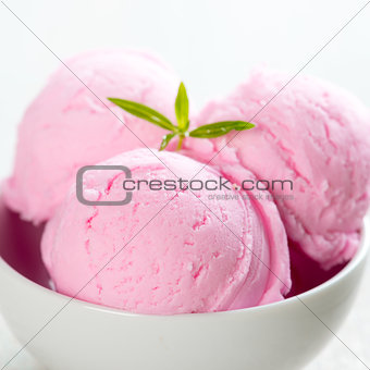 Strawberry ice cream cup