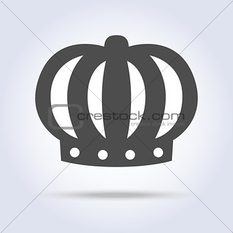 Gray monarch crown icon symbol