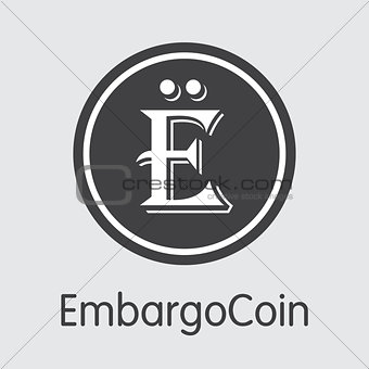 Embargocoin Virtual Currency. Vector EBG Trading Sign.