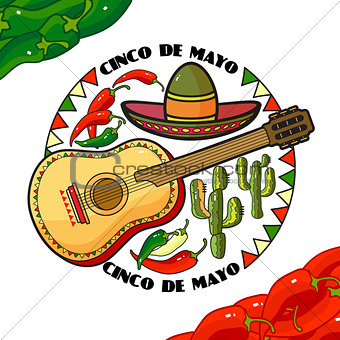 Vector illustration of Cinco de Mayo Day.