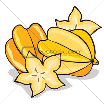 Isolate ripe starfruit or carambola