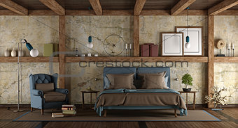 Master bedroom in rustic style