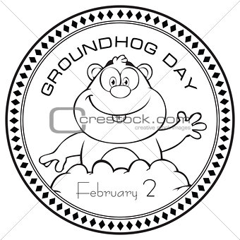Stamp print Groundhog Day