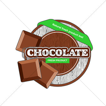 Brown chocolate plate circle with bars green tape