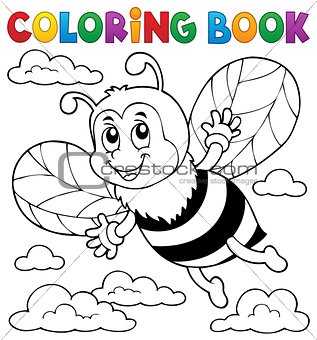 Coloring book happy bee theme 1