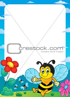Happy spring bee topic frame 1