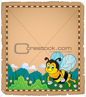 Parchment with happy bee theme 1