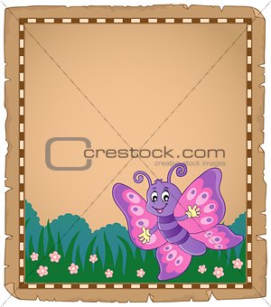 Parchment with happy butterfly theme 1
