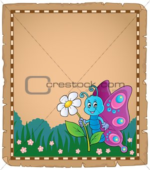 Parchment with happy butterfly theme 3