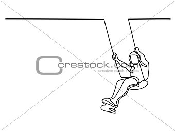 Girl swinging on swing