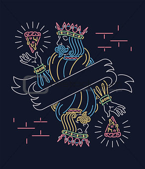 The king of pizza wallpaper neon sign design