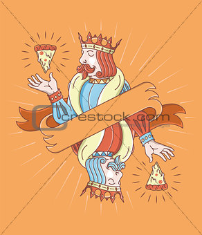 The king of pizza wallpaper design
