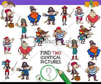 find two identical cartoon pirates game for kids