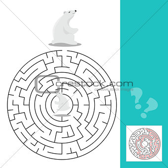 Maze game for children with polar bears