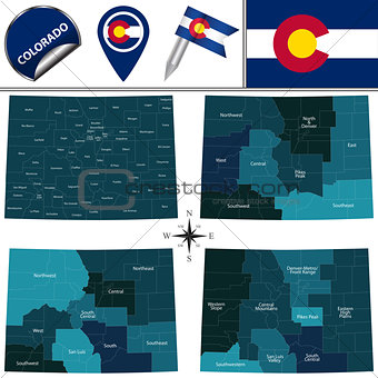 Map of Colorado with Regions