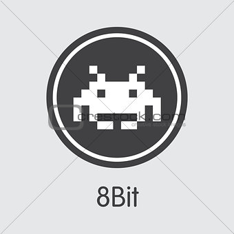 8bit - Digital Currency Coin Pictogram.