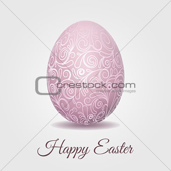 Easter card with pale pink pastel Easter egg