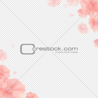 Border With Flowers And Transparent Background