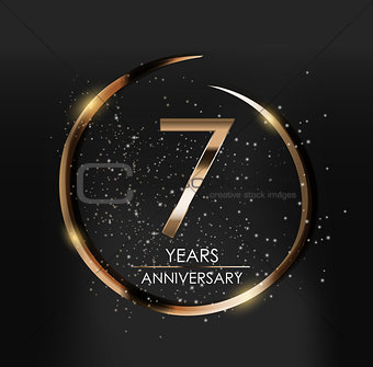 Template Logo 7 Years Anniversary Vector Illustration
