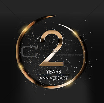 Template Logo 2 Years Anniversary Vector Illustration