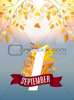 First 1 September Template Vector Illustration