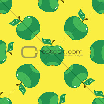 Apple green yellow seamless pattern background