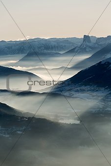 Mountains cloudy landscape