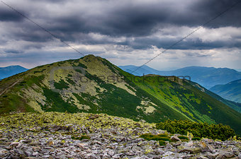 The landscape on the Carpathian Mountains in Ukraine 