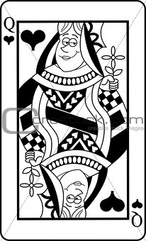Cartoon Queen of Hearts Playing Card