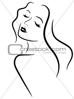 Girl with closed eyes