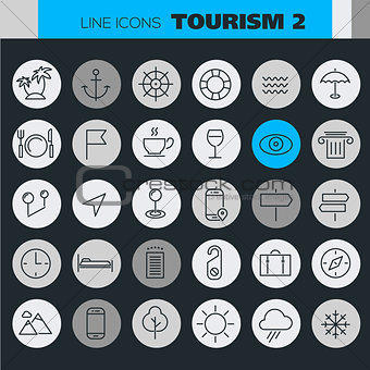 Inline Tourism Icons Collection