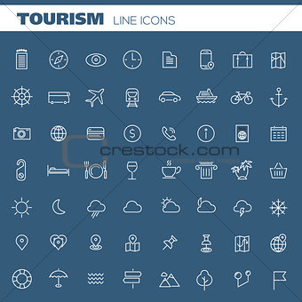 Big tourism icon set
