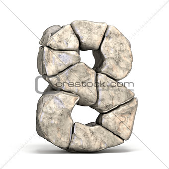 Stone font number 8 EIGHT 3D